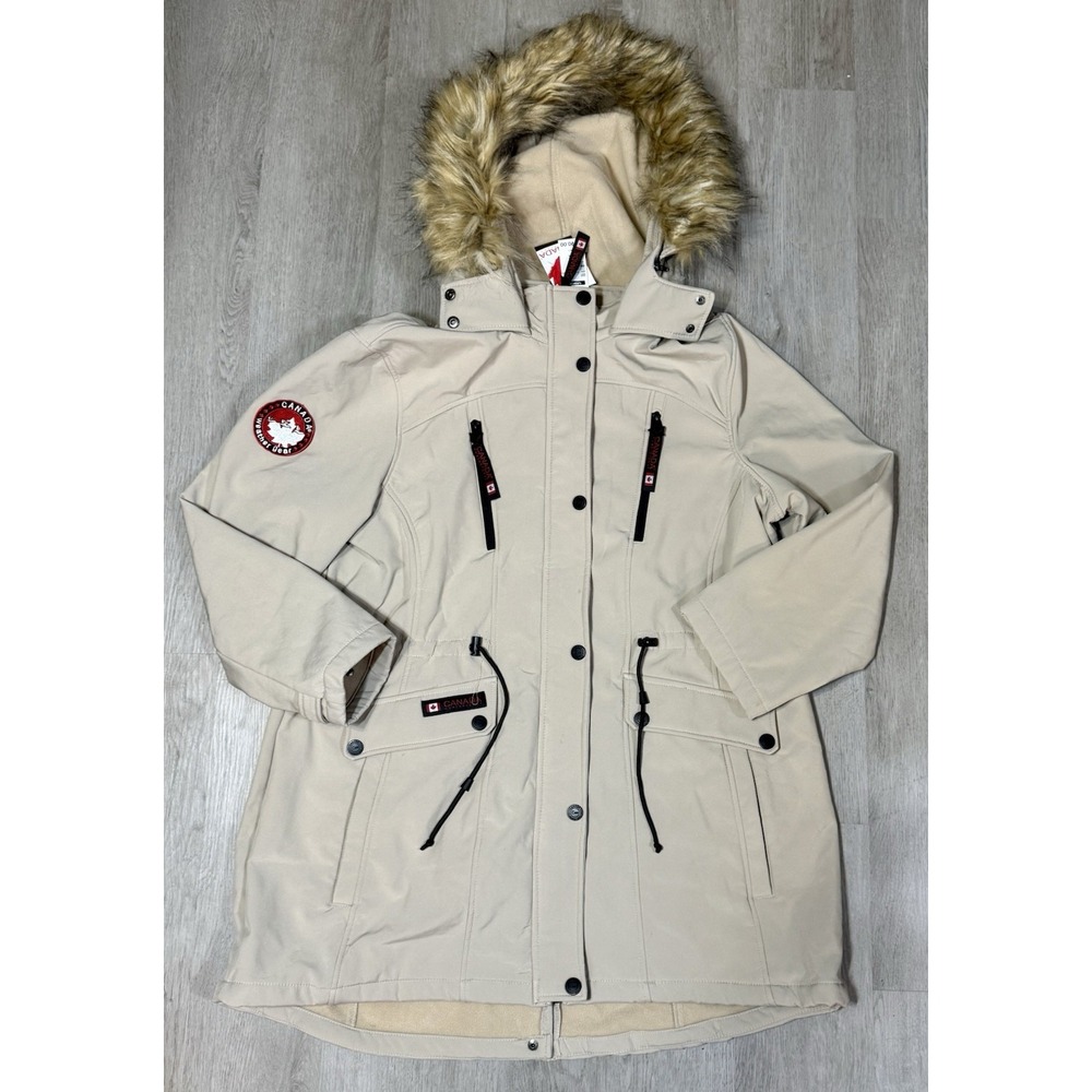 Canada Weather Gear Women Parka Jacket Sand Waterproof Removable Fur Size 1X NWT